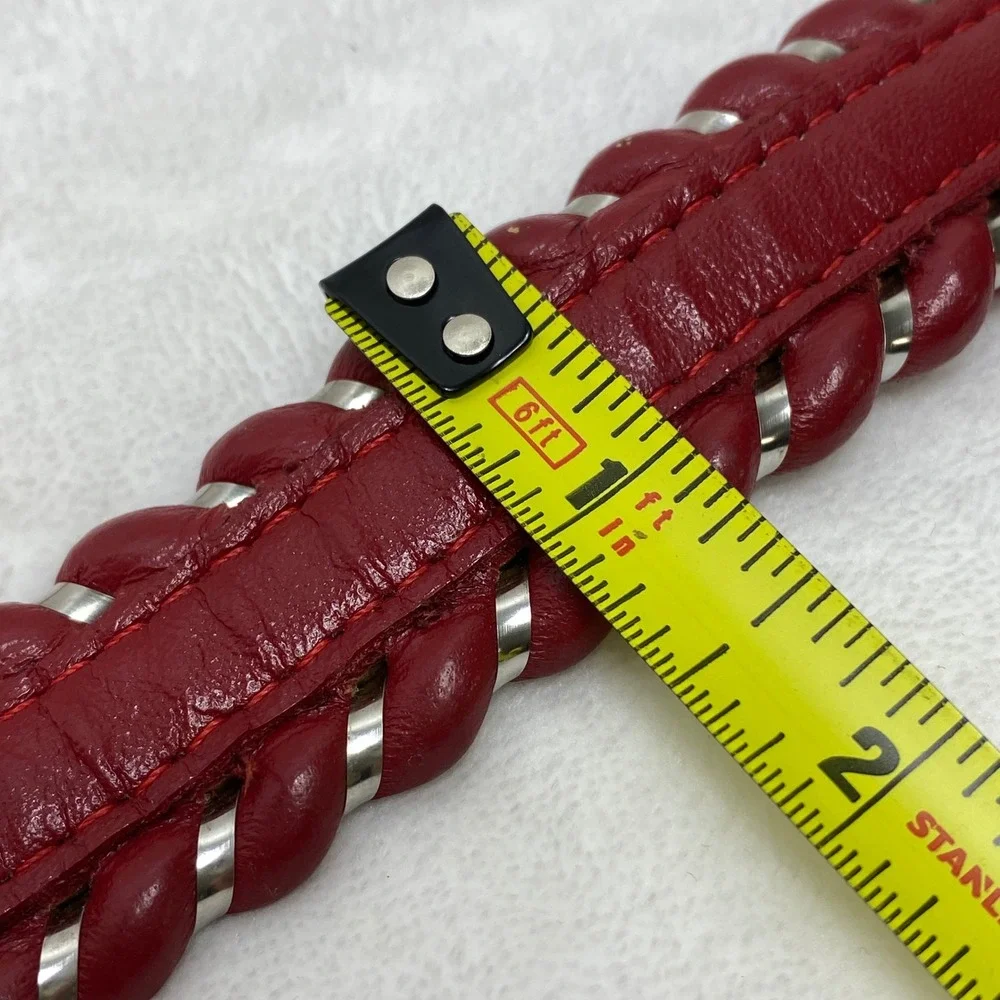 Justin Top‎ Grain Red Leather Braided Western Belt Cowgirl Rodeo